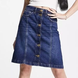 Button up denim skirt